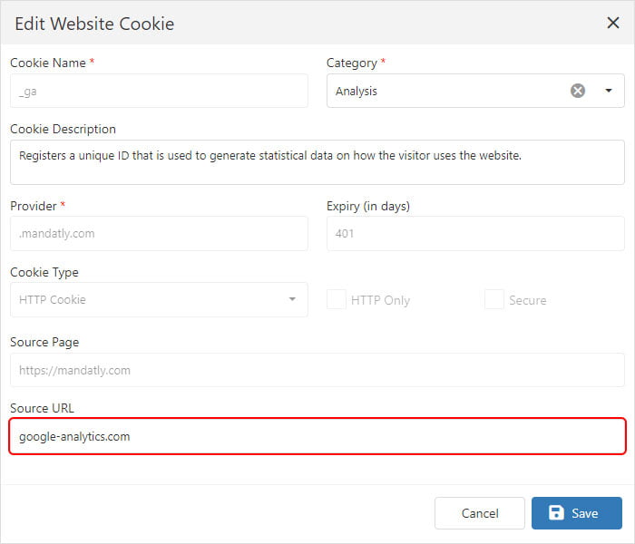 Add Source URL to relevant Third-Party Cookies - Mandatly Inc.