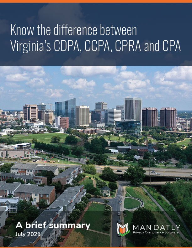Know the difference between Virginia's CDPA CCPA CPRA and CPA - Mandatly Inc.