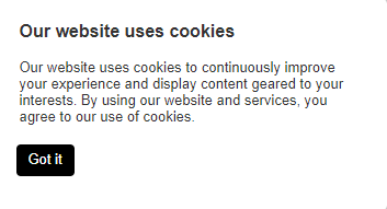 Notice Only Cookie Banner - Mandatly Inc.